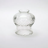 Tulipa antigua transparente con dibujo tallado