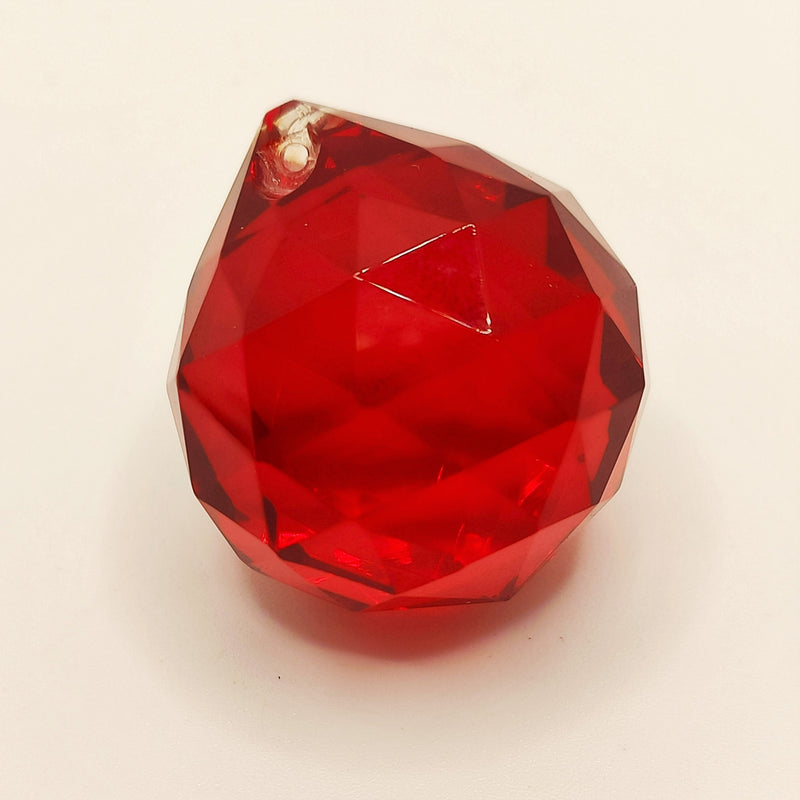 Bola de cristal facetado roja