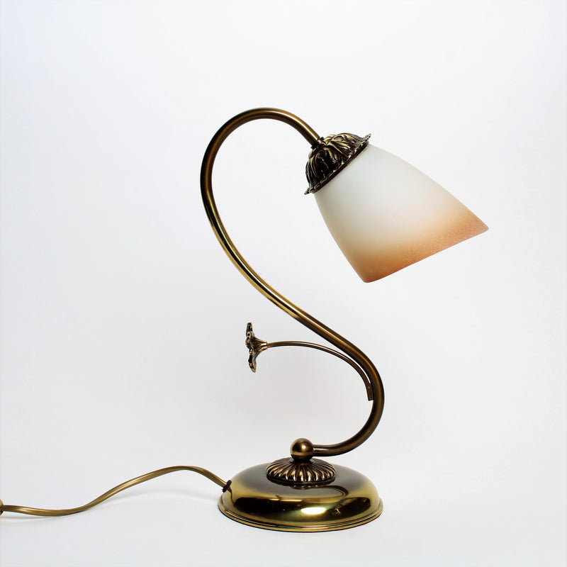 Lámpara de sobremesa de latón y bronce