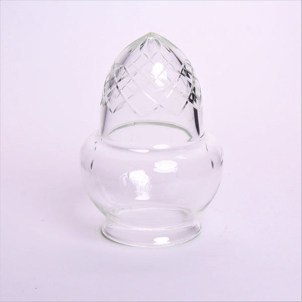 Piña cristal transparente tallado. Modelo "Bellota transparente tallada baja"