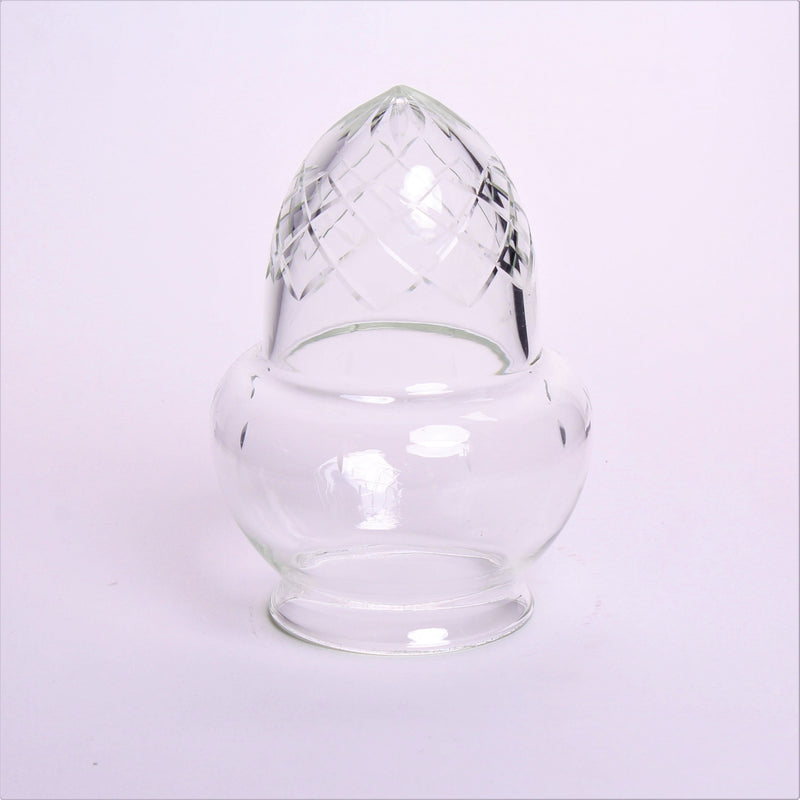 Piña cristal transparente tallado. Modelo "Bellota transparente tallada baja"